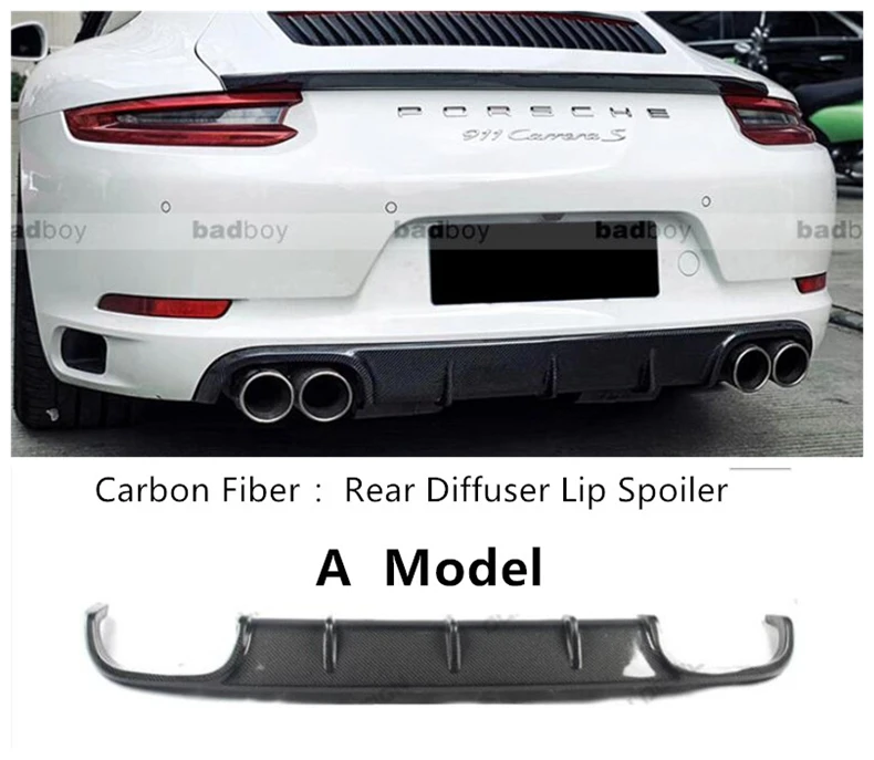 Carbon Fiber Rear Diffuser Lip Spoiler For Porsche 911 991.2 2016 2017 2018 2019 Bumper Spoilers High Quality Auto Accessories | Автомобили