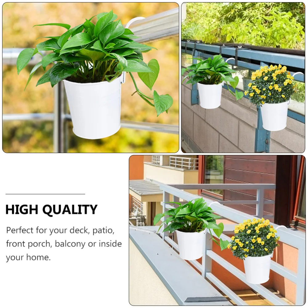 

4pcs Hanging Flower Pots Balcony Hanging Bucket Flower Holder Flower Planter