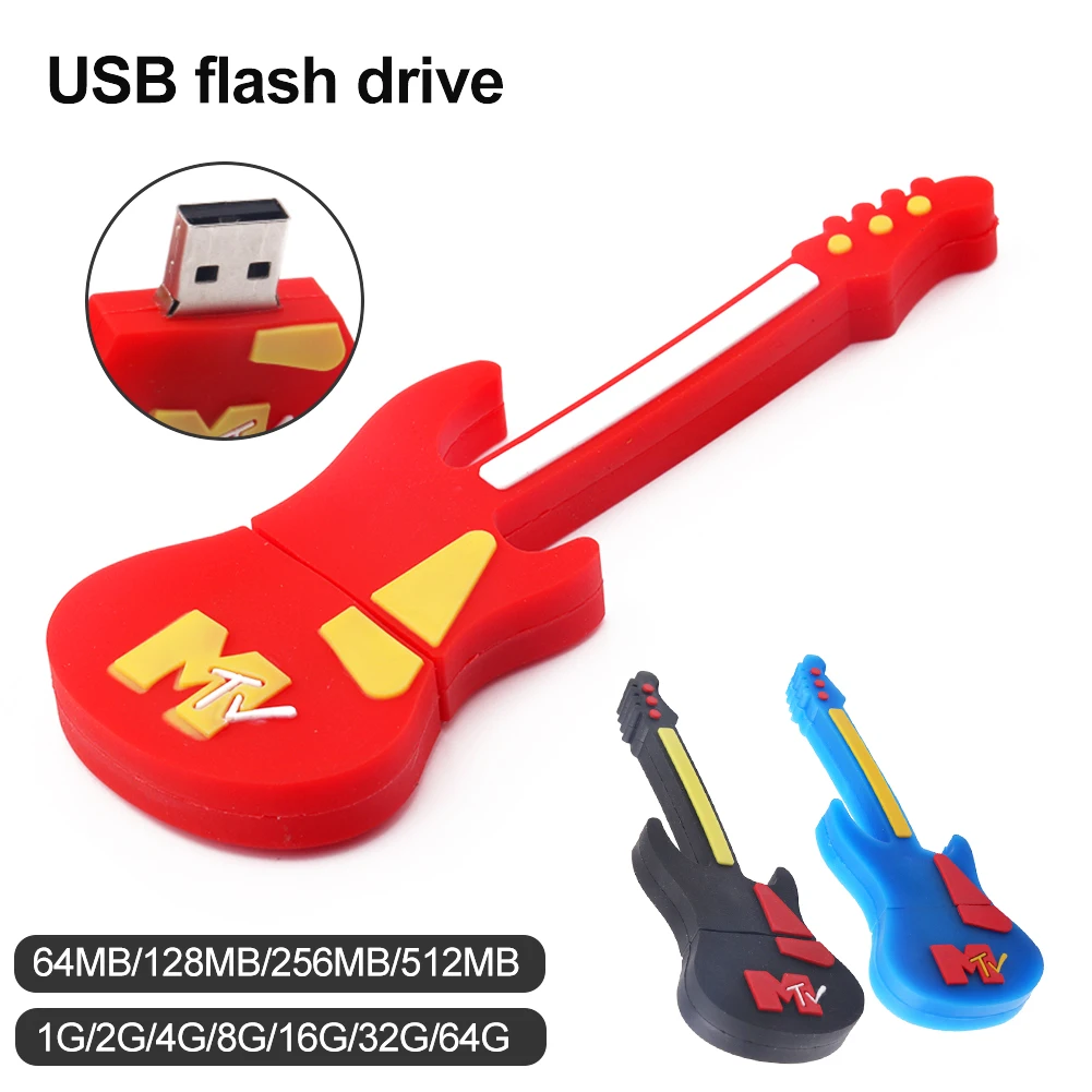Мультяшный usb 2 0 музыкальный инструмент гитара Примечание скрипка 64 Гб USB флеш