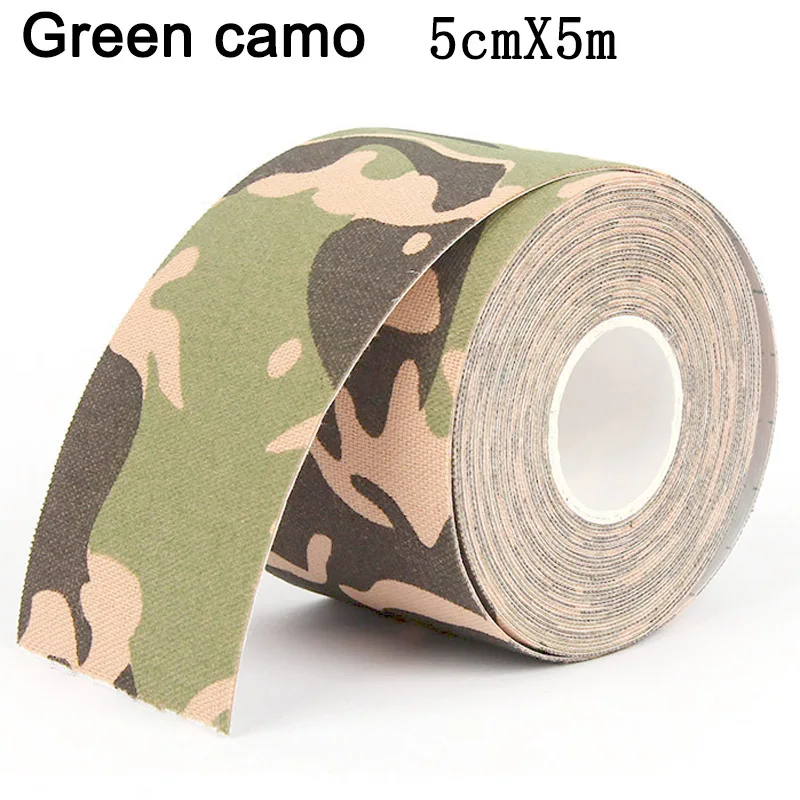 Green Camo Медицинский клей, кинезиологическая лента, рулон спандкс, эластопласт, спортивный, ОБВЯЗОЧНЫЙ, фитнес-протектор, водонепроницаемый, спортивный, безопасный, для мышц - Цвет: Green Camo