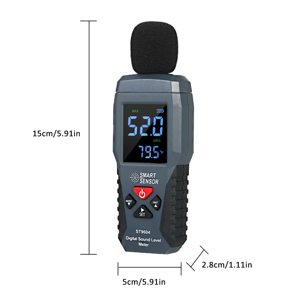 Умный датчик ST9604 Мини цифровой измеритель уровня звука 30-130dBA ЖК-измеритель уровня шума децибел Тестер измерительный прибор шума