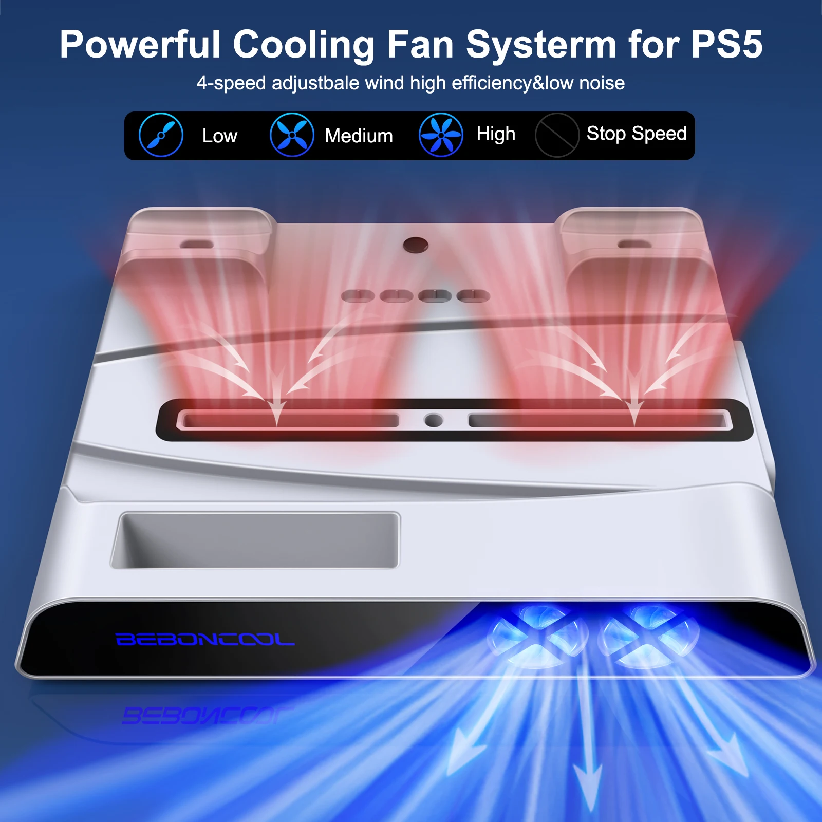 for ps5 console charger cooling vertical stand with 2 cooling fans fast charging station for sony playstation 5 discdigital free global shipping