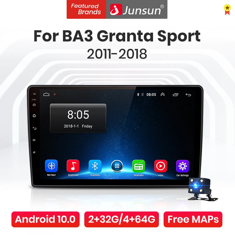Мультимедийная система Junsun V1 для LADA Granta автомагнитола на Android 10 с голосовым