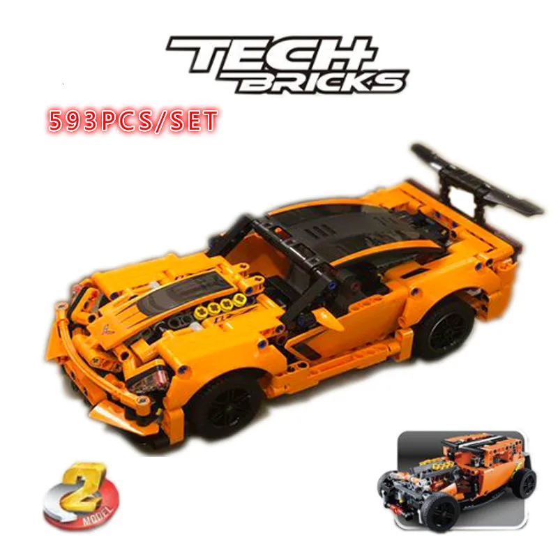 Новый Technic 2 в 1 Chevrolet Corvette ZR1 спортивный автомобиль 42093 городские строительные