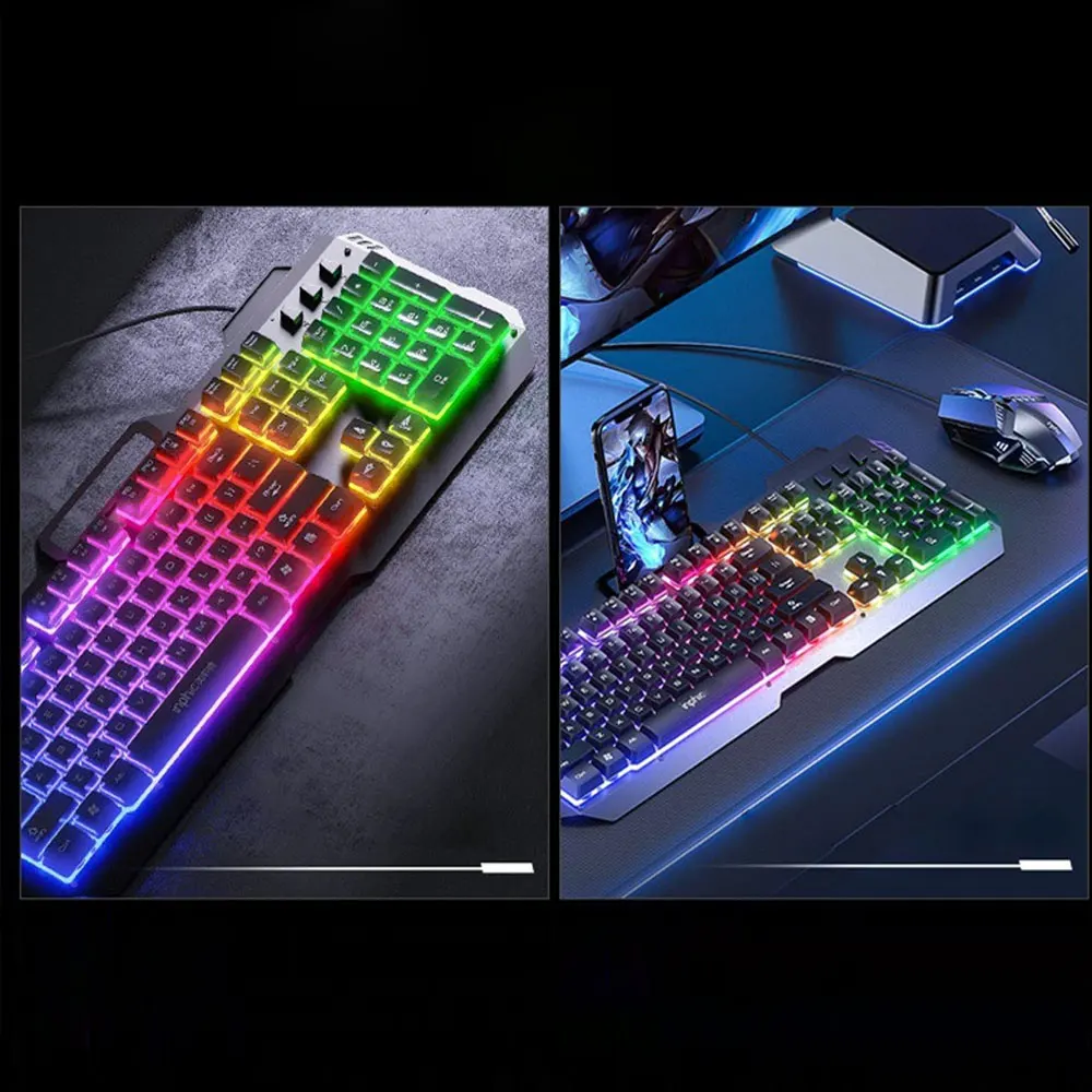 V680 Проводная игровая клавиатура и Мышь набор металлический манипулятор чувствовать себя используется для