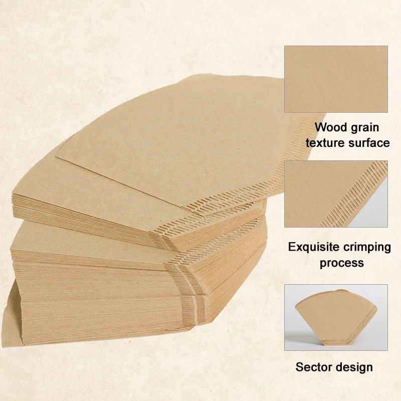 

100PCS Coffee Filter Hand Drip Paper Espresso Filter AUG889