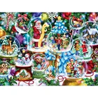 Алмазная живопись, полный квадратный кристалл, светлый бриллиант 5D Стразы, зимний мозаичный Настенный декор