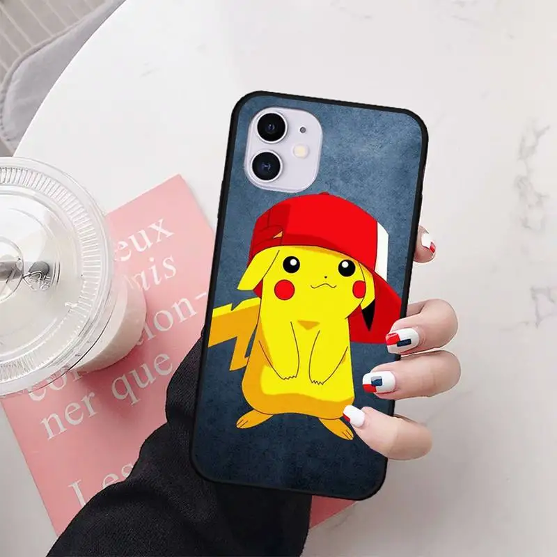 

Cute Electric Mouse Pika Anime Phone Case For iphone7 8 plus 7 8 6 6s plus X XR XS MAX 11 12 Pro Max Cover