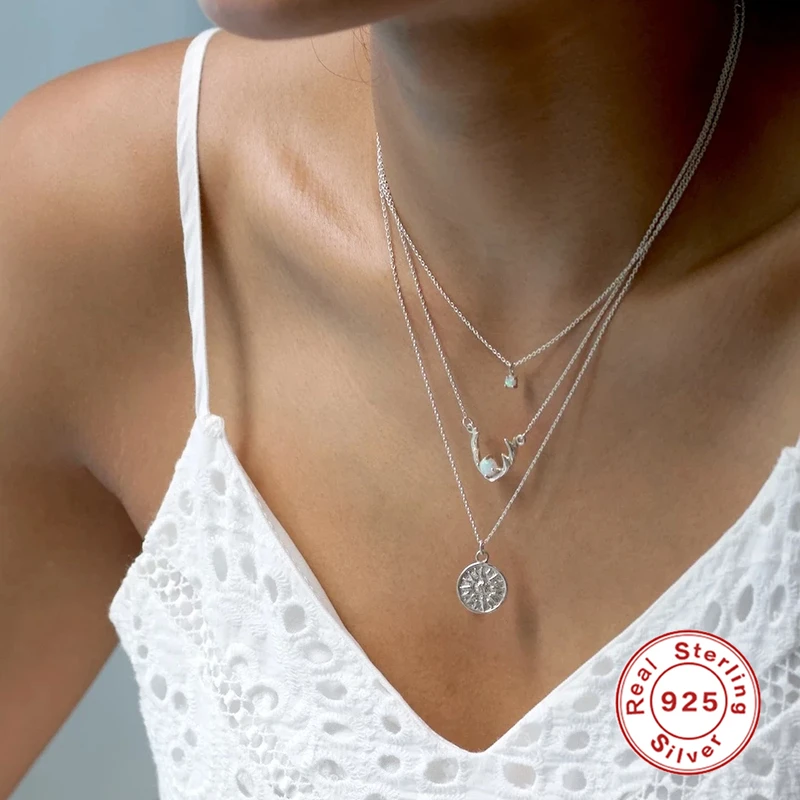 Женское ожерелье с подвеской из серебра 925 пробы|Ожерелья| |