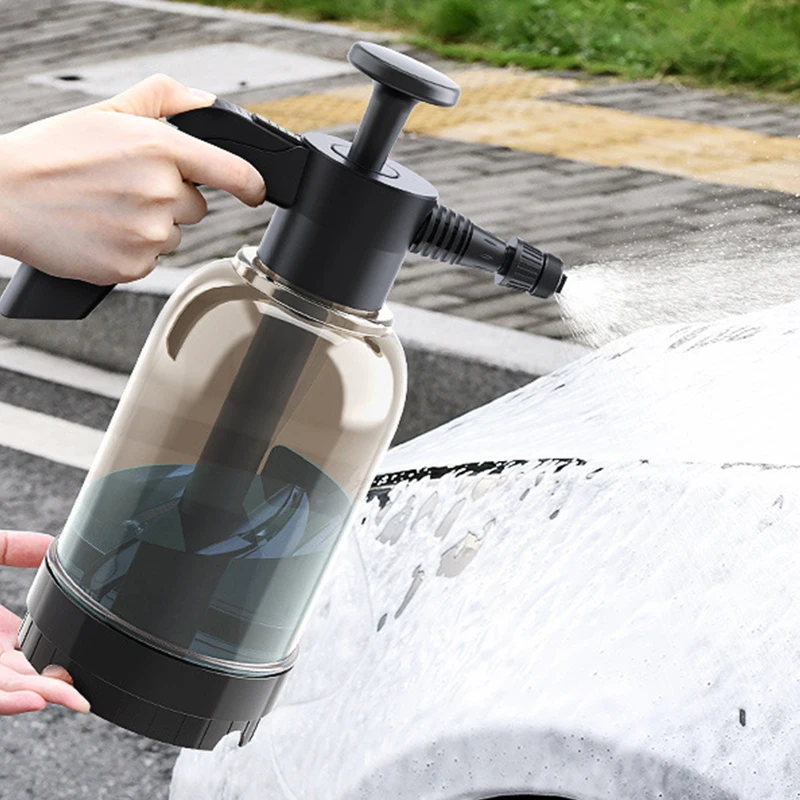 

2000mL Hand Pump Foam Sprayer with 2 Types Nozzle Hand Pneumatic Foam Cannon Snow Foam Car Wash Spray Bottle Car Window Cleaning