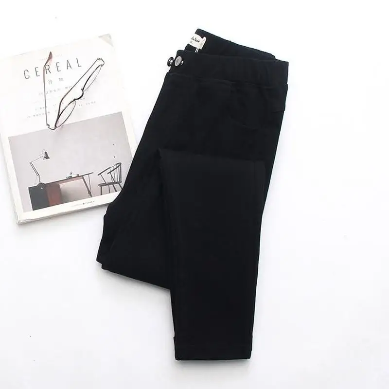 Женские эластичные джинсы с высокой талией размера плюс джинсовые брюки до