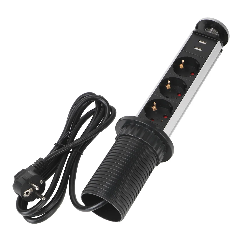 1 светодиод + 2 зарядных USB алюминиевая полка кухонный стол Выдвижная