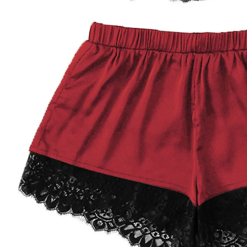 

Sexy Camis Tops And Shorts Set Sleepwear Sexy Lingerie Nightwear Women Lace Pajama Set