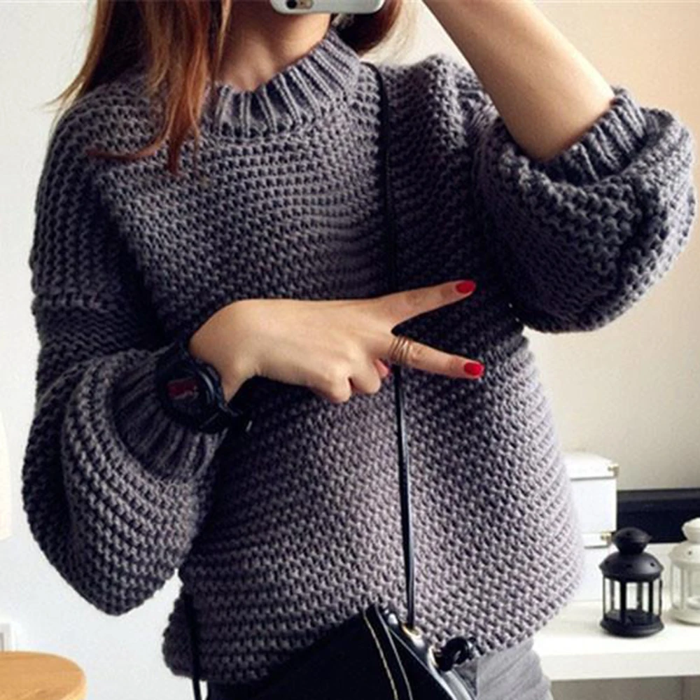 WENYUJH Autumn Womens Fuzzy Sweater Basic Female Pullover Batwing Sleeve Solid Color Femme Casual Knitted Streetwear