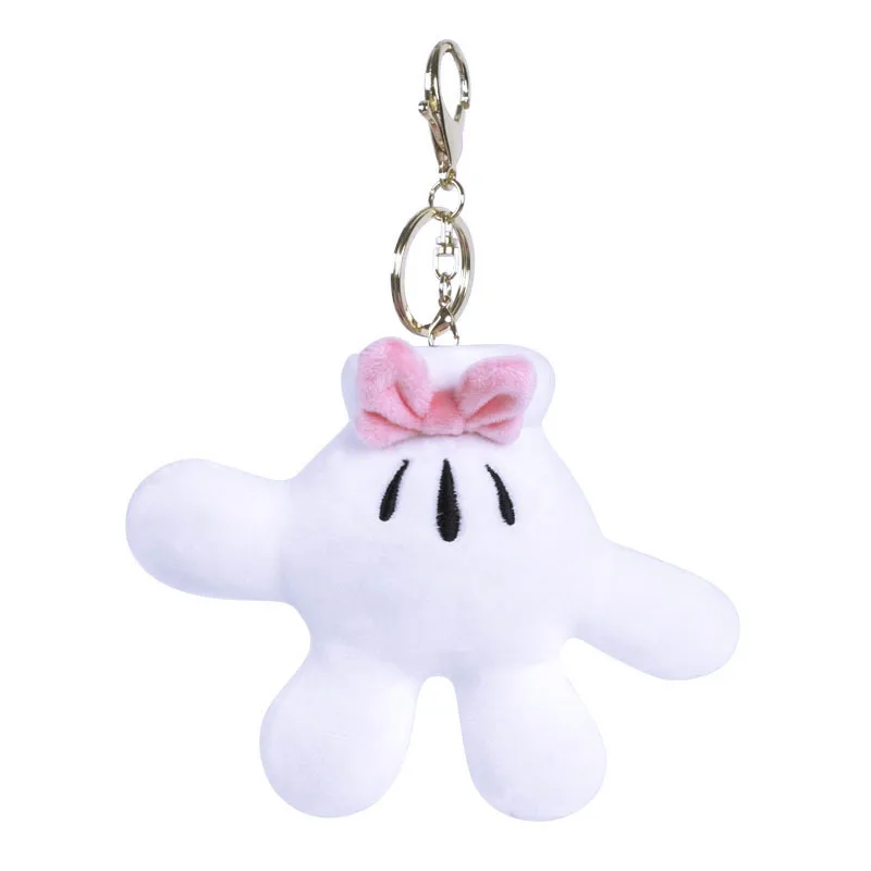 

Disney Anime Mickey Mouse Minnie Mouse Bow Palm Plush Pendant Soft Stuffed Toy Keychain Girls Holiday Gift
