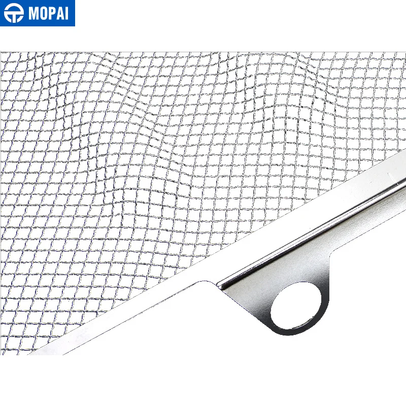 

MOPAI Car Exterior Steel 3D Insect Nets Mesh Grille Decoration Trim Cover With Hole For Jeep Wrangler 2007 Up Car Styling
