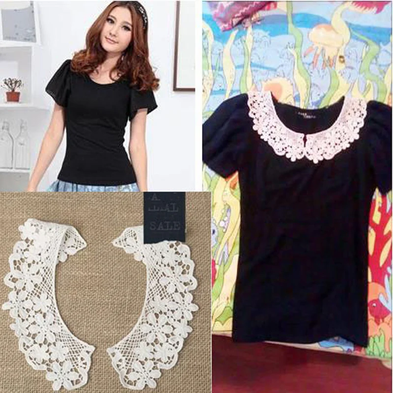 Кружевной тканевый вырез съемный фальшивый воротник сделай сам дышащий Шарф