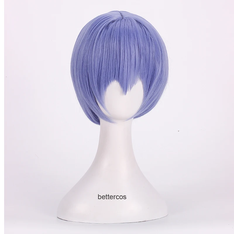 Парик для косплея Евангелиона Аянами Рей из ЭВА Neon Genesis термостойкий с короткими