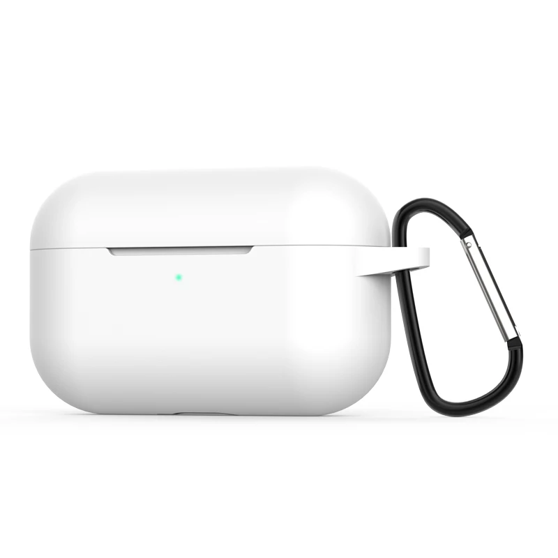 White Для AirPods Pro Чехол Мягкий силиконовый беспроводной Bluetooth чехол для AirPods pro чехол защитный чехол с крючком чехол - Цвет: White