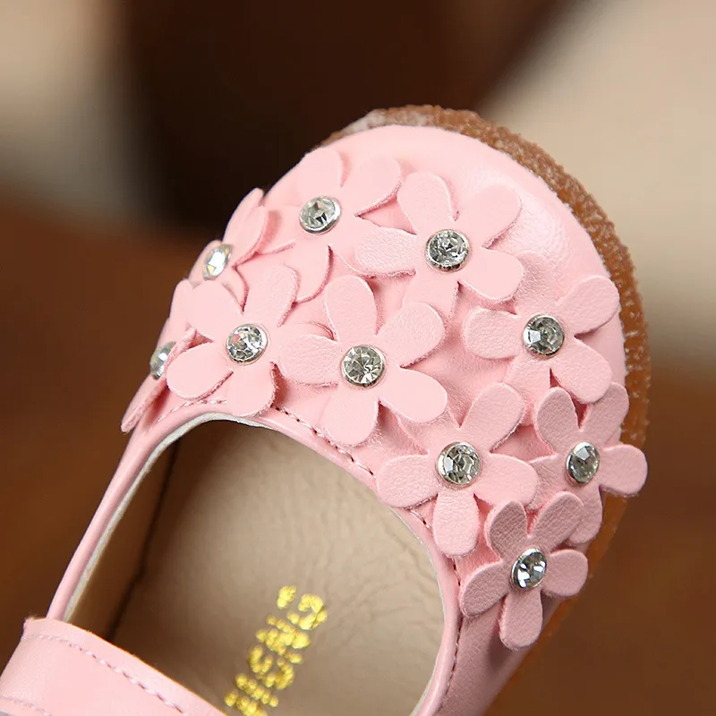 

Princess Kids Leather Shoes for Girls Flower Casual Glitter Children Girls Shoes Butterfly 2021