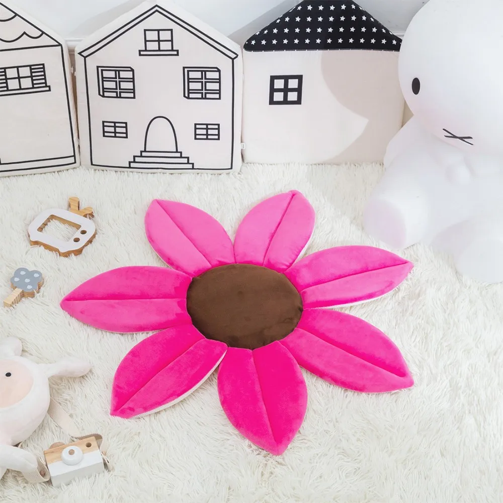 Baby Shower Blooming Flower Newborn Bathtub Foldable Lotus shape Cushion skin Bath pad portable bath tub Soft Seat Play mat - Цвет: G