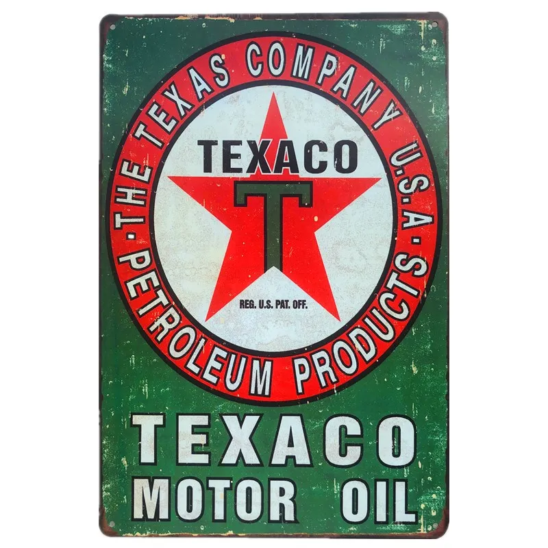 

Texaco Gasoline Motor Oil Hot Rod Garage Retro Vintage Metal Tin Sign Home Wall Decor Wall Decor Metal Plaque