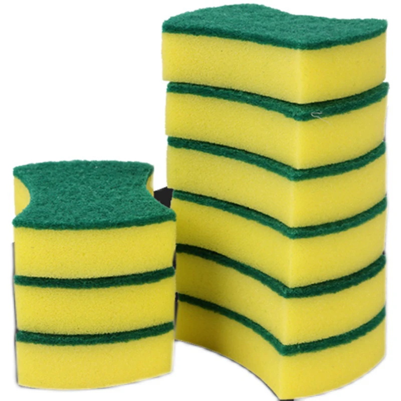 

10pcs Dishwashing Sponge Kitchen Clean Rub Oil Stains Removing Kit Scouring Pad Dishcloth