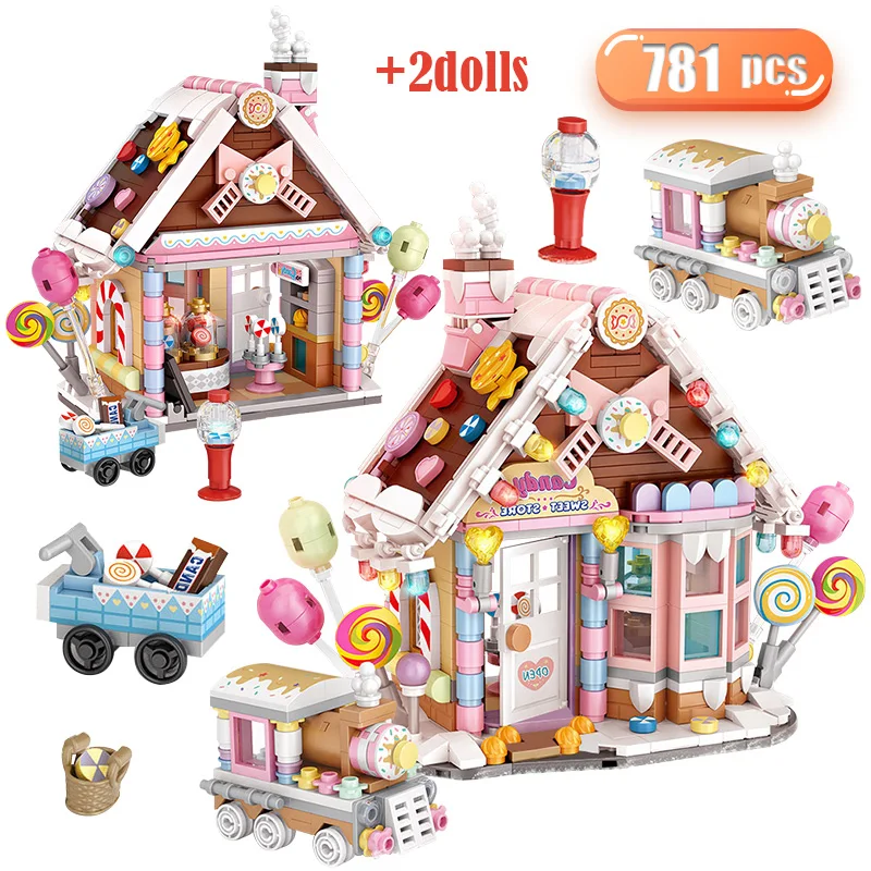 

Миниатюрные строительные блоки MOC для романтических конфет, игрушки для детей