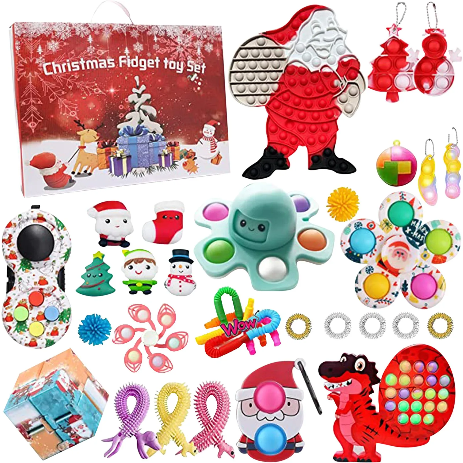 

Hot 24pcs Fidget Toys Pack Mystery Box Advent Calendar Surprise Christmas Gift Box Antistress Simple Dimple 2022 Novelty Gifts