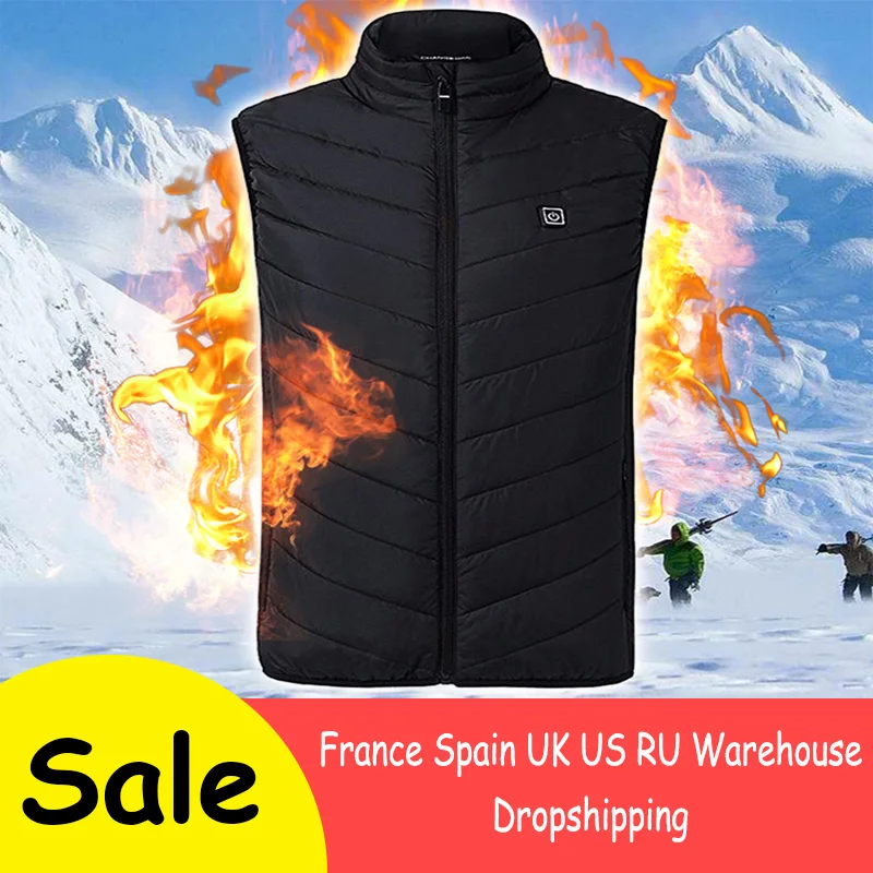 Теплый жилет с USB зарядкой моющийся подогревом зимняя мужская и женская одежда