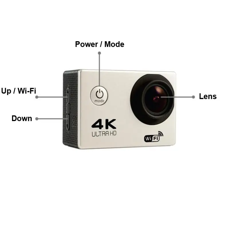 Экшн-камера Go sport camera 4 K Беспроводная С I Send Full HD Универсальная со всеми аксессуарами 16 МП для занятий водным велосипедом