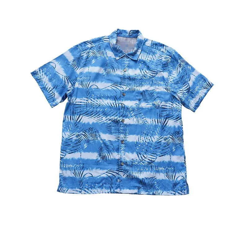 Размера плюс для мужчин рубашки 70 хлопок 30 тропические Гавайский Стиль короткий