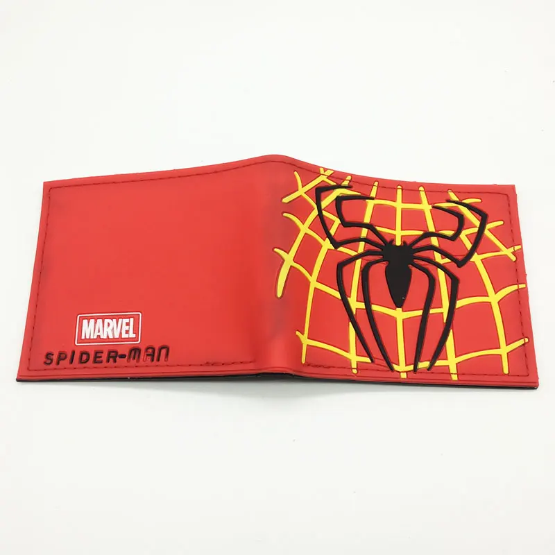 Аниме Marvel Человек-паук кошелек Мстители герой Капитан Америка Супермен бетмен И Дедпул Чудо-Женщина Кошелек Мужские ПВХ Короткие Кошельки - Цвет: Spider-man-C