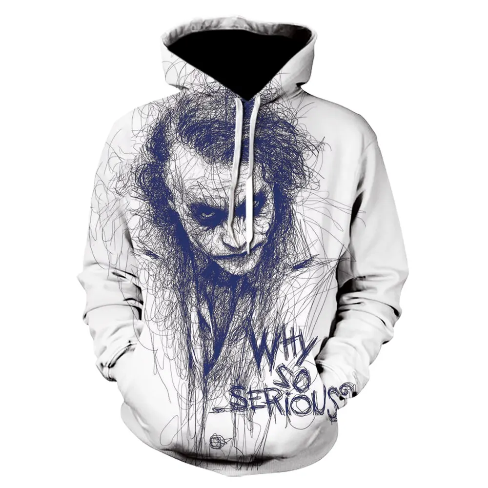 

Novelty Autumn Winter New Joker Hoodie Men 3D Printed Sweatshirt Men's Clown Casual Funny Hoodies Japanese Streetwear Moleton