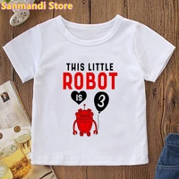 kids 3 7 year old robot birthday gift t shirt for girlsboys childrens clothing harajuku kawaii t shirt summer tops tee shirt