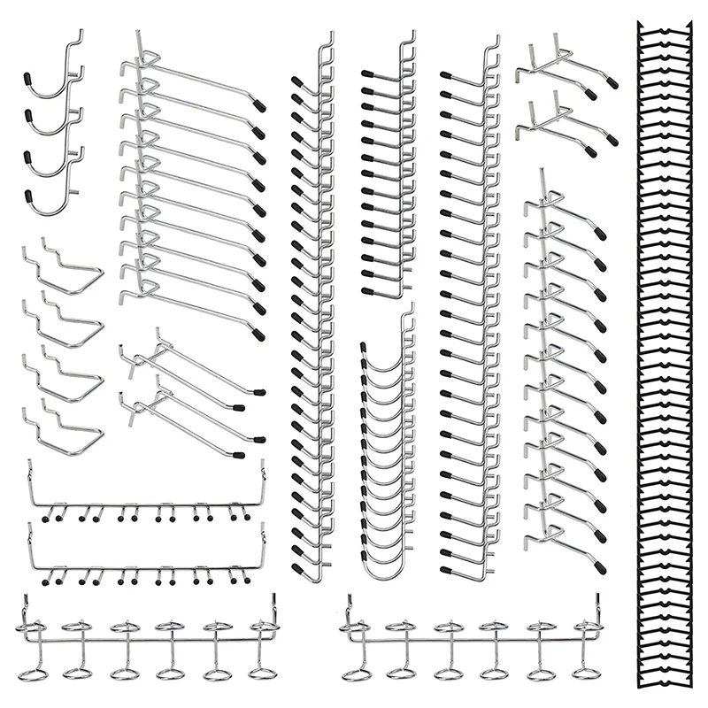 

170 PCS Pegboard Hook Assortment Pegboard Accessories, Pegboard Kit, Peg Hooks with Metal Hooks Set, Peg Locks