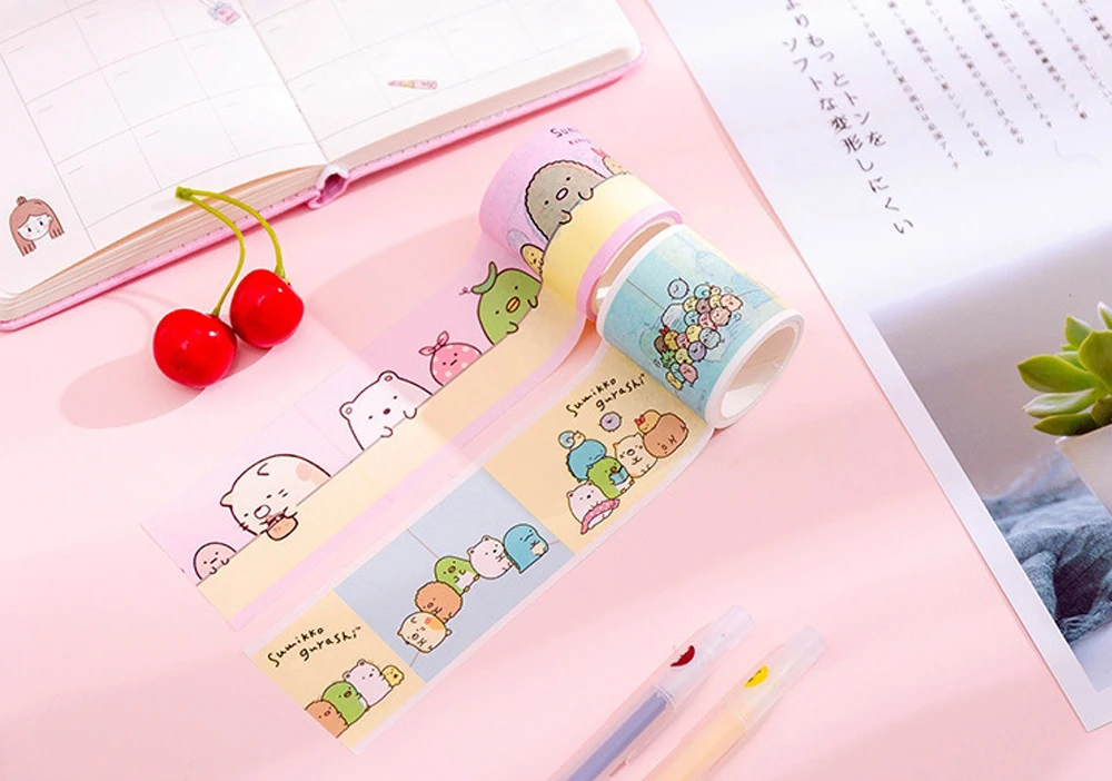 1 шт. милый бант Sumikko Gurashi супер лента Bullet Journal васи клейкая лента DIY Скрапбукинг наклейка этикетка Маскировка