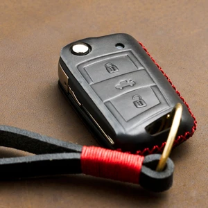 1 Pcs Genuine Leather Flip Folding Car Key Case key Cover For Skoda Octavia combi Key Holder Bag Shell Pendant Skoda Octavia