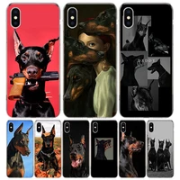 black dachshund doberman silicon call phone case for apple iphone 11 13 pro max 12 mini 7 plus 6 x xr xs 8 6s se 5s cover cas