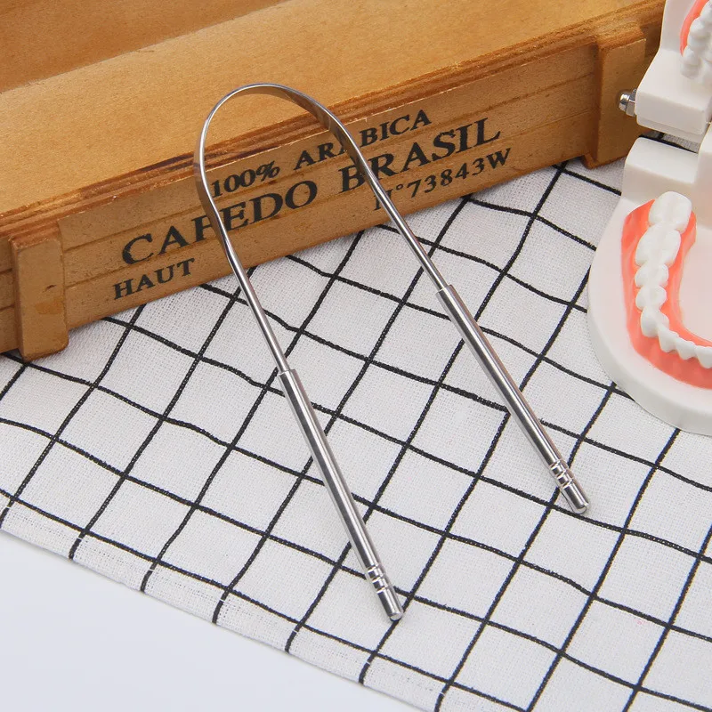 Зубная щетка для гигиены полости рта скребок языка из нержавеющей стали с