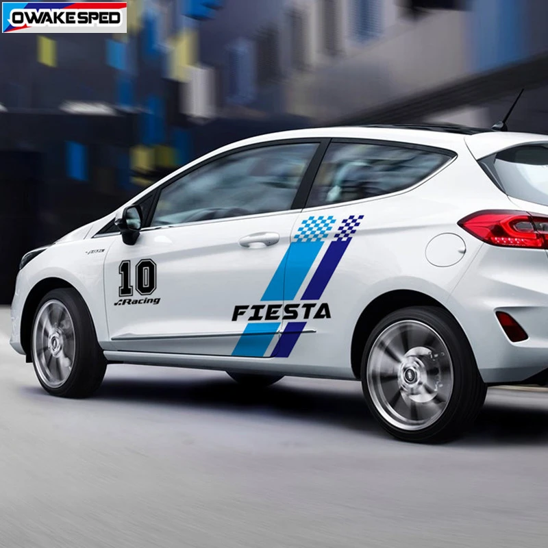 1 комплект для Ford Fiesta ST Racing спортивные полосы автомобильная дверь боковая