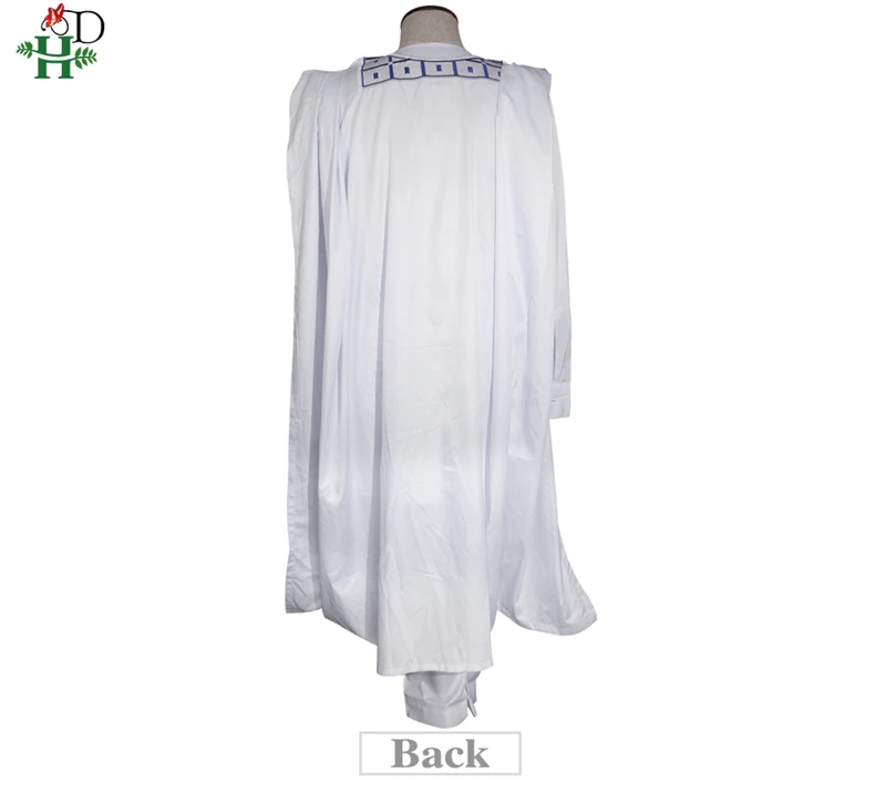 H& D agbada Мужская африканская одежда с длинными рукавами, топы и штаны, костюм с вышивкой Дашики, комплект из 3 предметов, традиционный наряд в африканском стиле