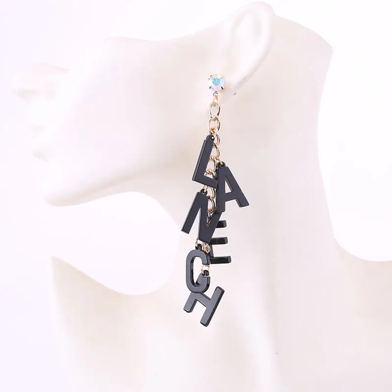 Массивные серьги для женщин модные ювелирные изделия с буквенным принтом