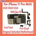 Сбез Face ID для iPhone 11 Pro Max материнская плата 64 Гб 256 ГБ полные чипы 100% Протестировано без ID учетной записи логическая плата работает высокое качество
