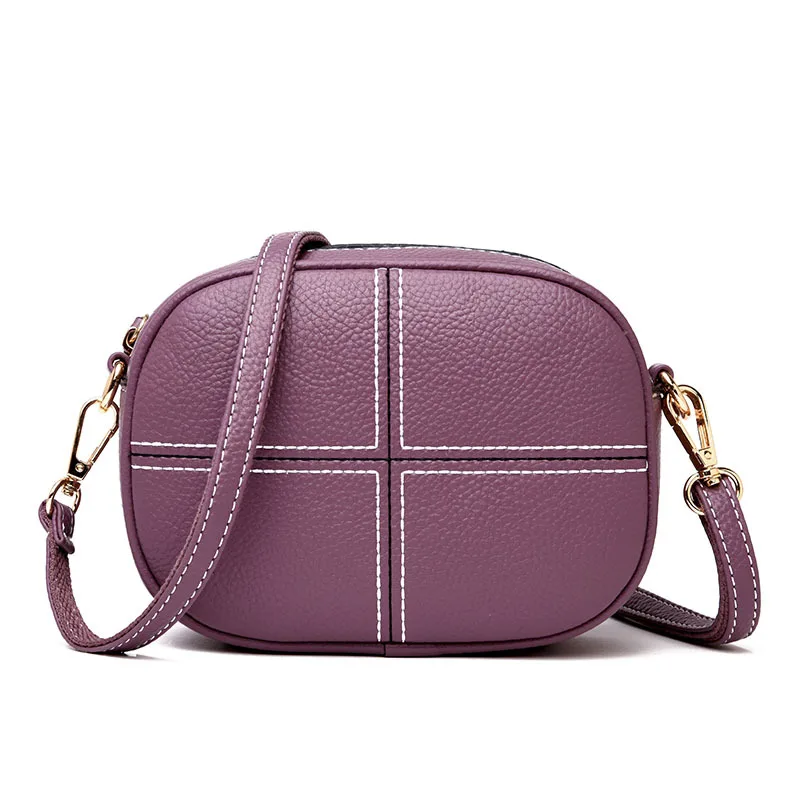 

Korean Style Messenger Bag New Fashion Pure Color High Quality PU Women's Small Round Bag Simple Small Female's Shoulder Bag