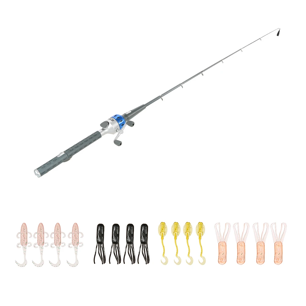 Mini Folding Fishing Rod Combo Set Fishing Lures Line Carp Combination set with fishing rod Telescopic Fishing Rod Reel 151cm enlarge