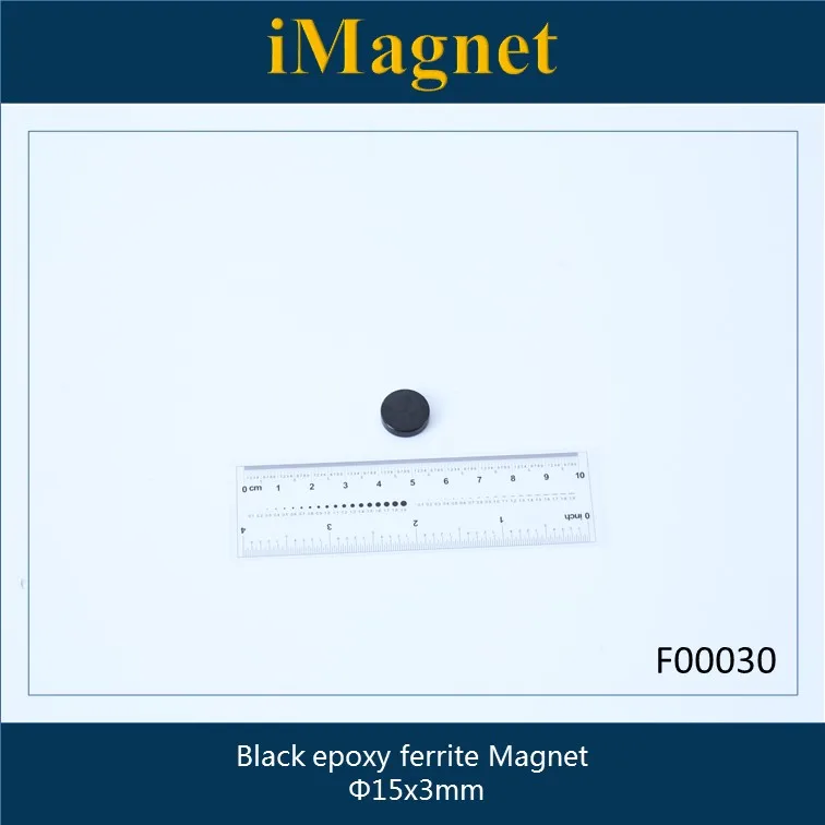 

F00030 5 шт. круглый черный эпоксидный ферритовый магнит, Φ 15x3 мм, пользовательский Магнитный стальной круглый ферритовый магнит