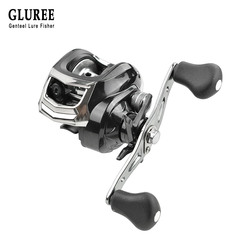 GLUREE baitcasing Рыболовная катушка 17 + 1BB 7 1: 1 220 г с металлической отделкой Серебристая