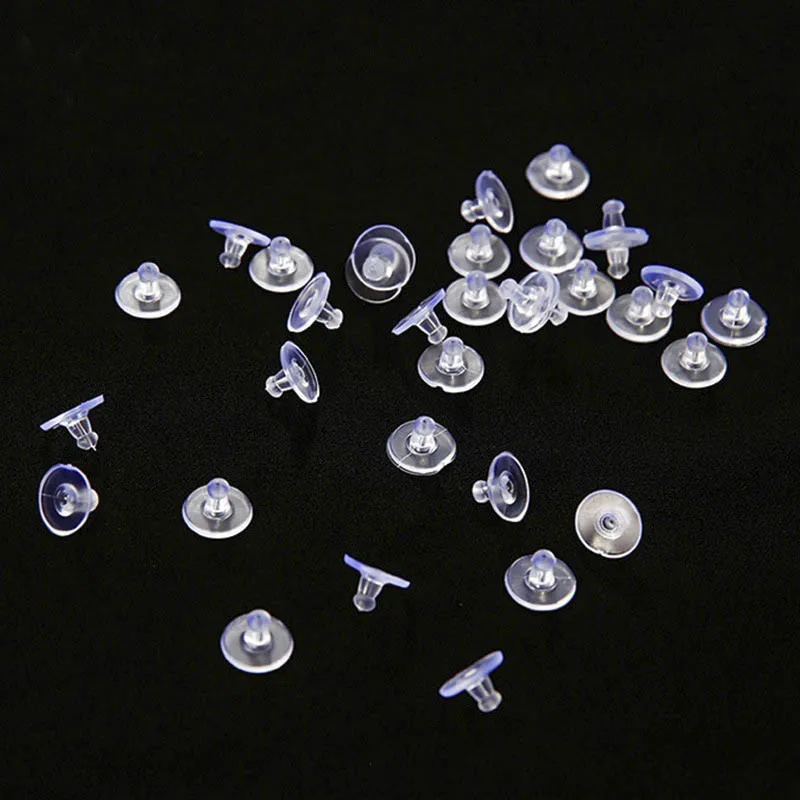 100 шт 11 мм круглые резиновые затычки для ушей силиконовые пластиковые DIY серьги