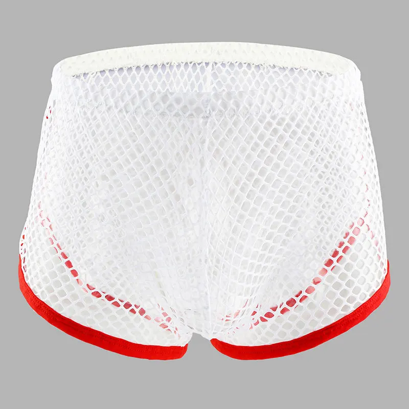 Мужское Сетчатое нижнее белье боксеры с низкой посадкой сексуальные прозрачные